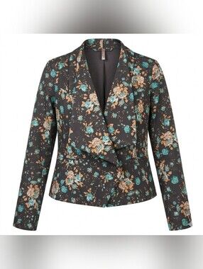 Vintage Y2K Charlotte Russe Womens Floral Blazer Jacket Medium Spring Casual